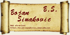 Bojan Simaković vizit kartica